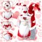 2PCS Gnome Valentine Day Plush Doll Decorations Cute Tomte Doll Home Ornaments Tabletop Collection Figurines Gift for Your Best Friend/Lovers